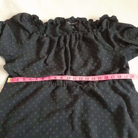 Lane Bryant Women's Size 18/20 Navy Blue Swiss Dot Off the Shoulder Peasant Top - Picture 10 of 11